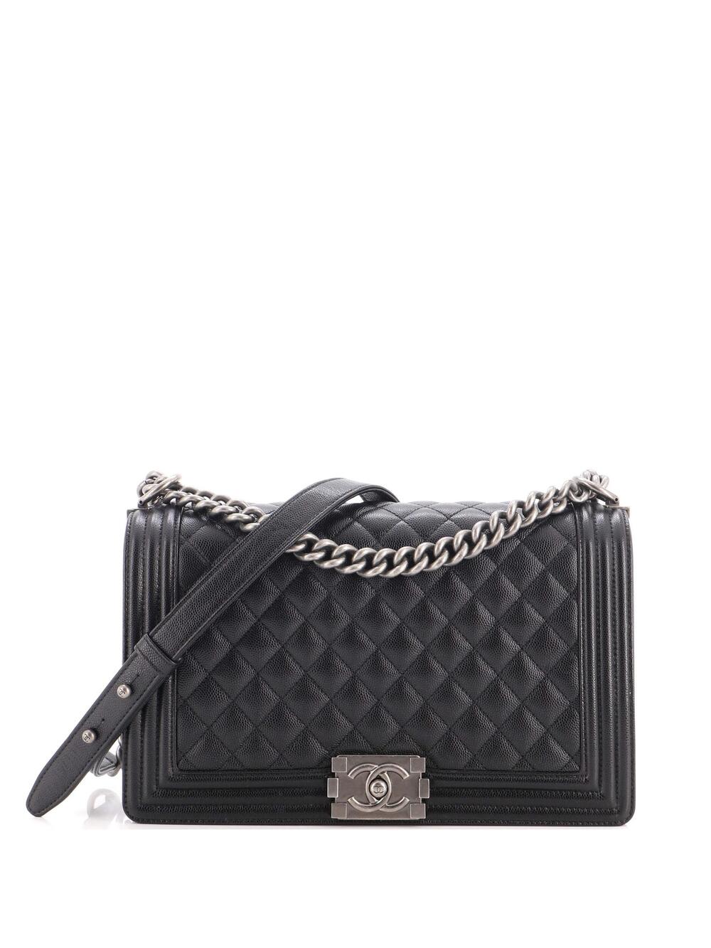 Chanel Boy Flap Bag Quilted Caviar New #350869C40B